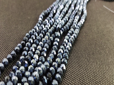 Gunmetal Gray Opaque Tyre Crystal Beads