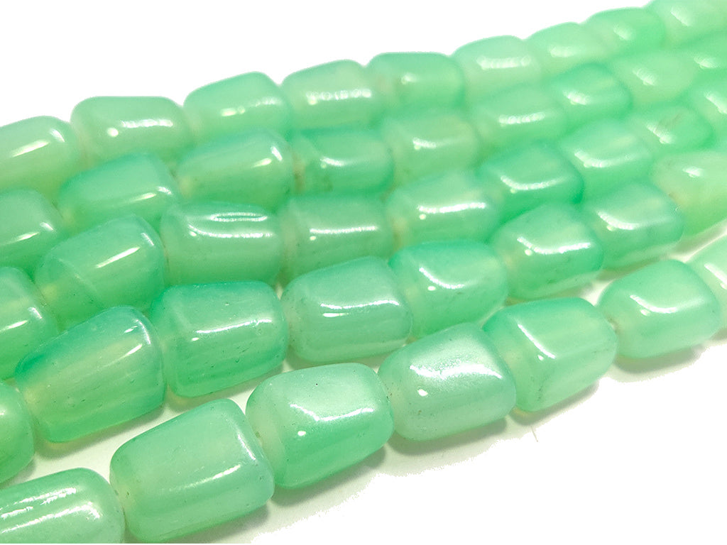 Light Green Fire Polished Tumble Glass Beads