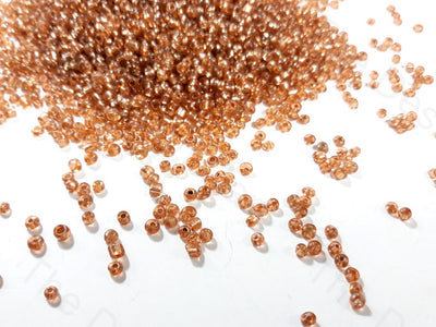 Orange Silverline Round Rocaille Seed Beads | The Design Cart (1759390892066)