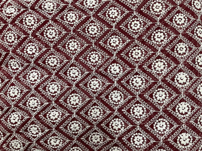 Maroon Lakhnavi Embroidered Georgette Fabric