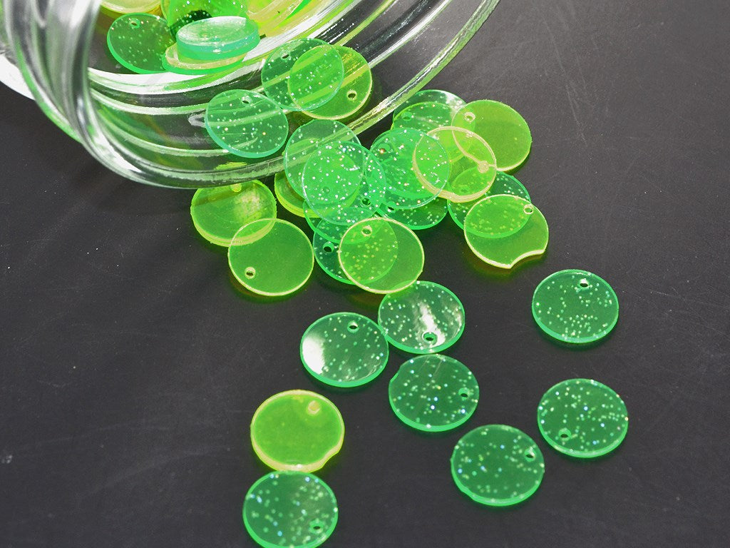 Green Single Hole Round Plastic Sequins | The Design Cart (1827262529570)