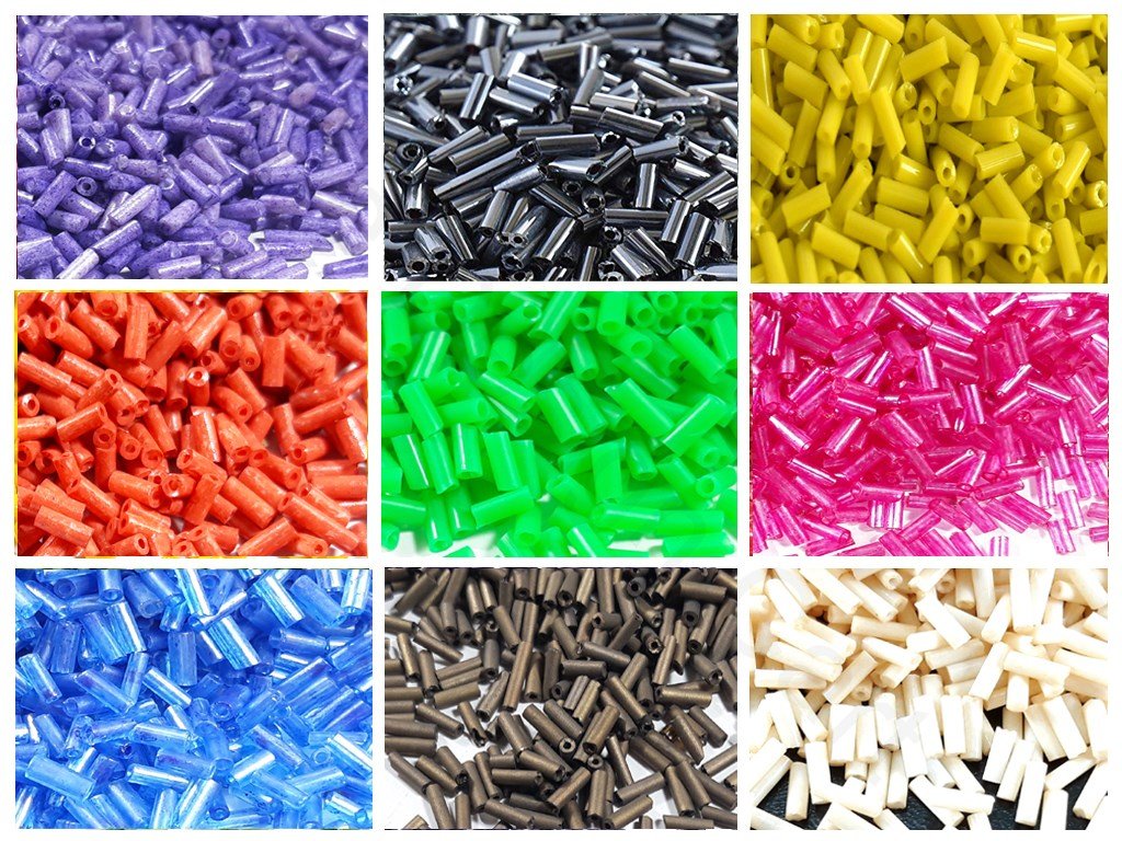Assorted Opaque & Transparent Bugle / Pipe Beads Combo (1841761353762)