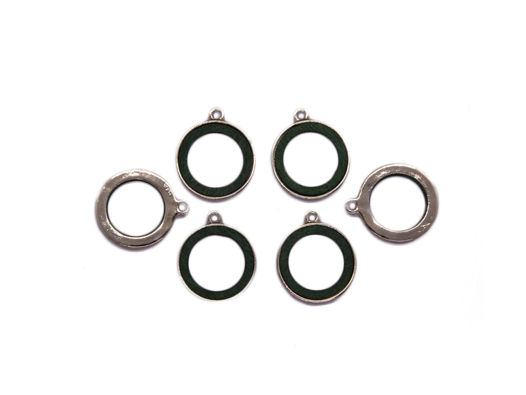 Black Round Shaped Metal Charms