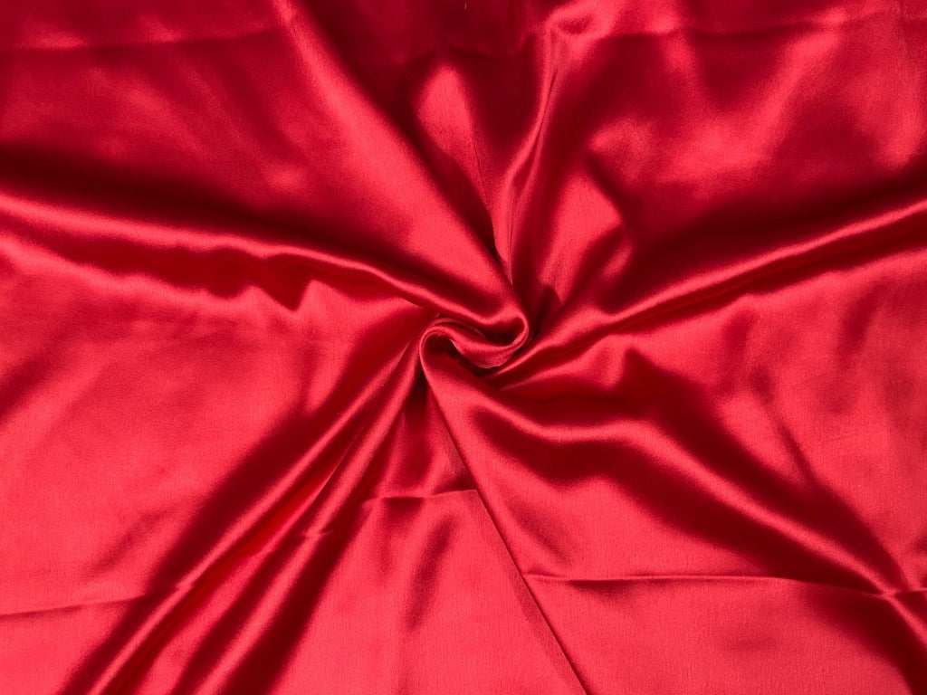 Red Plain Japan Satin Fabric