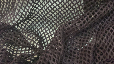 Chocolate Brown Geometric Woven Cotton Crochet Fabric