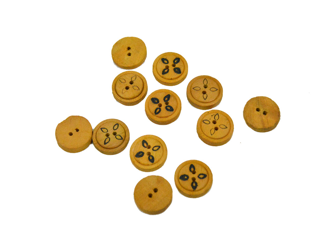 Abstract Printed Wooden Buttons 3