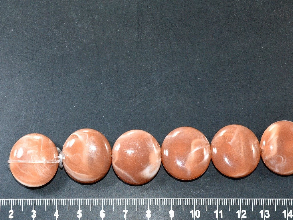 Peach Round Marble Resin Beads | The Design Cart (3787347230754)