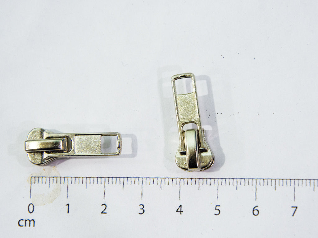 Silver Nickel Metal Broad Zipper Sliders / Pull Tabs