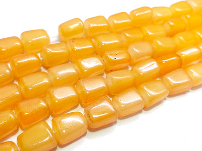 Pastal Orange Fire Polished Tumble Glass Beads