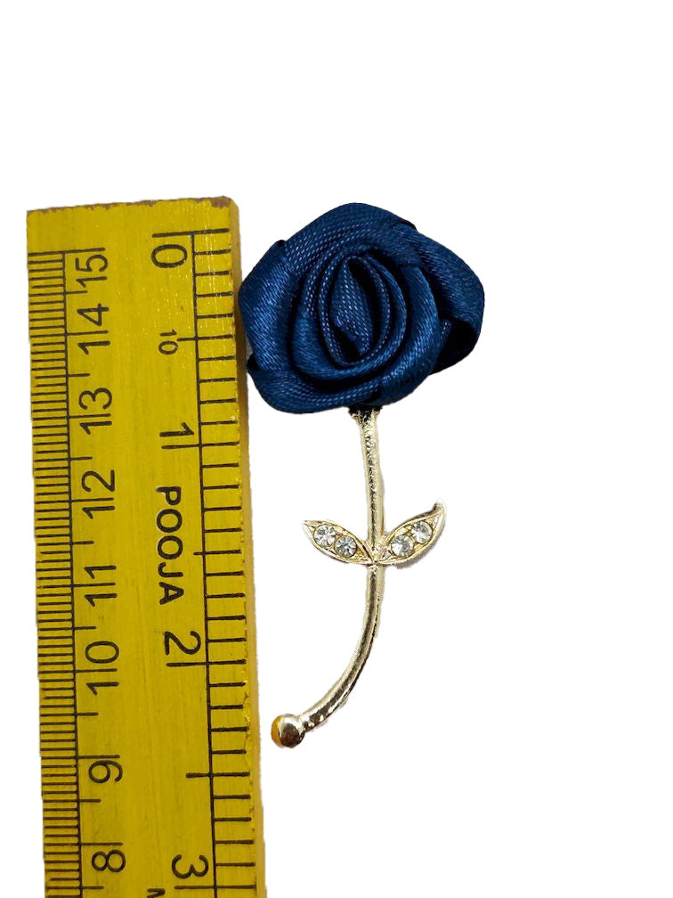 Navy Blue Flower Designer Brooch