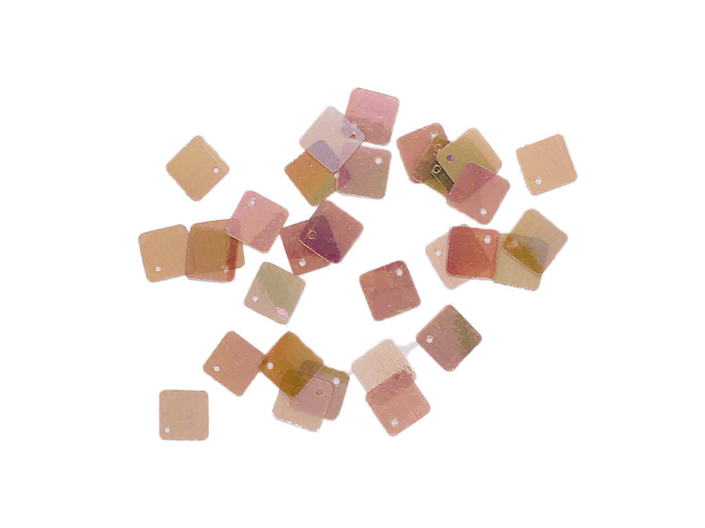 Pink Transparent Square 1 Hole Plastic Sequins