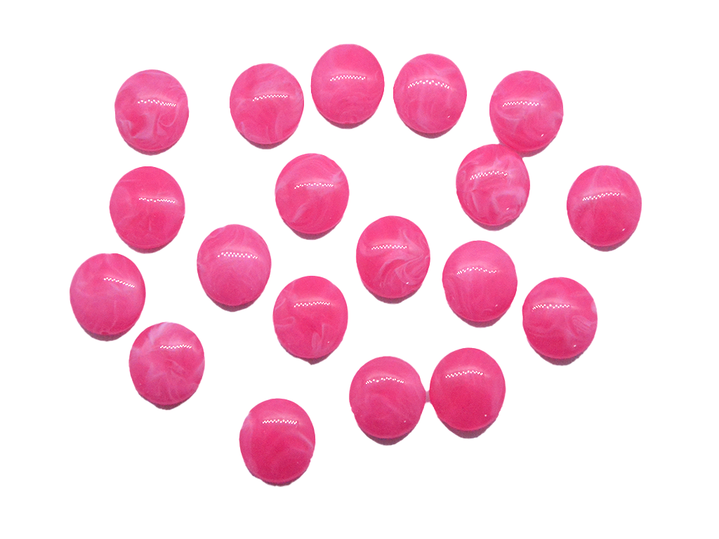 Pink Circular Shaped 2 Hole Plastic Acrylic Beads