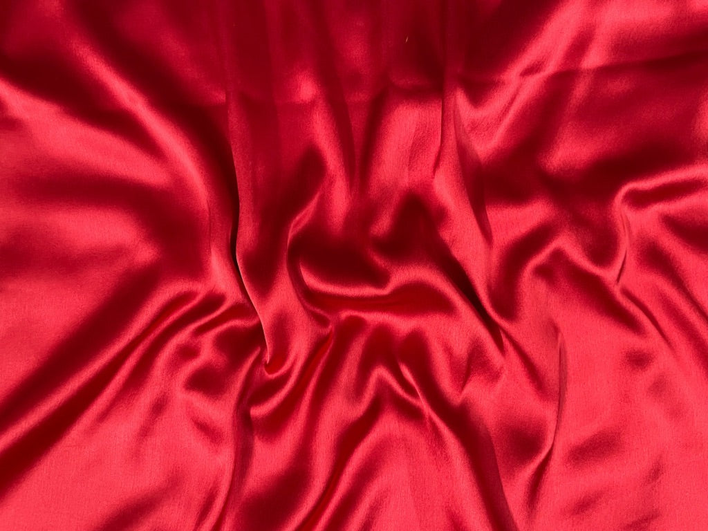 Red Plain Japan Satin Fabric