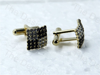 square-b-w-parts-design-golden-black-metallic-cufflinks