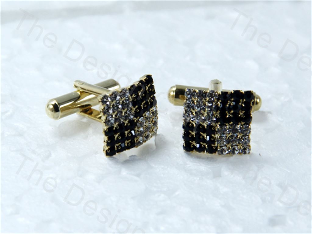 square-b-w-parts-design-golden-black-metallic-cufflinks