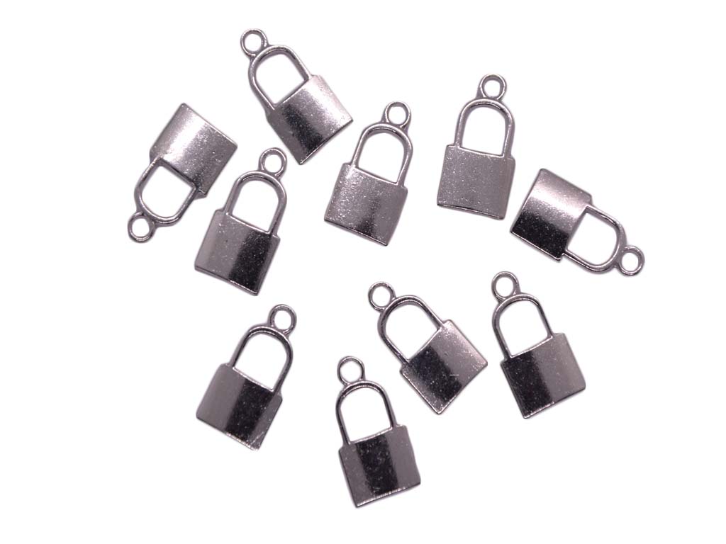 Silver Lock Metal Charms