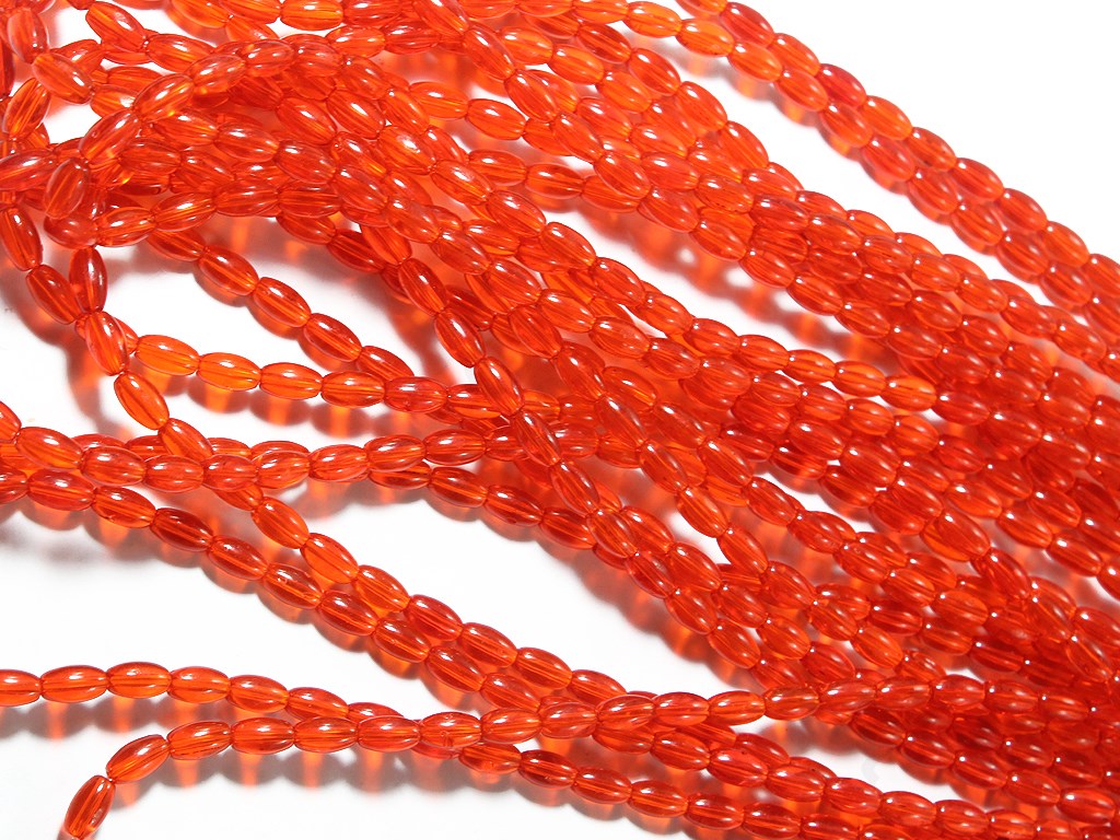 Orange Oval Pressed Glass Beads (1709210206242)