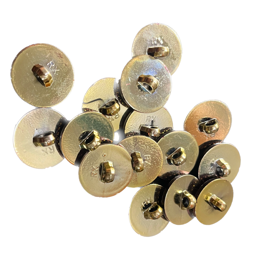 Brown Circular Plastic Buttons With Golden Design