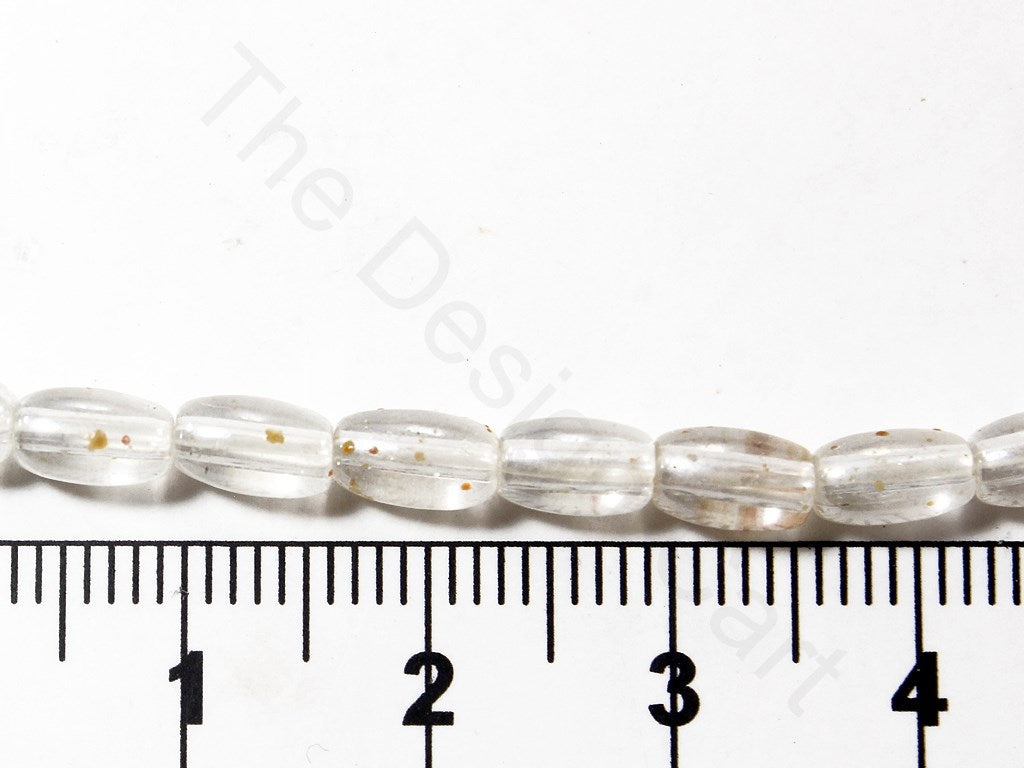 White Oval Pressed Glass Beads (1709210239010)