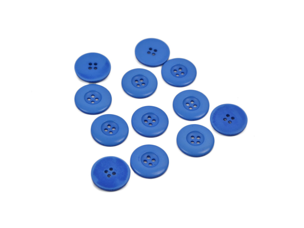 Bright Blue 4 Hole Matte Finish Acrylic Chalk Buttons