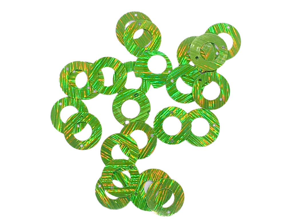 Green Rainbow Ring 2 Hole Plastic Sequins 2