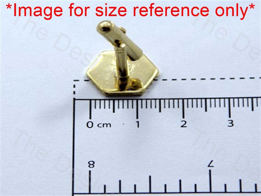 hexagon-round-design-golden-metallic-cufflinks