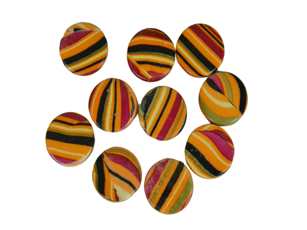 Multicoloured Circular Plastic Stones