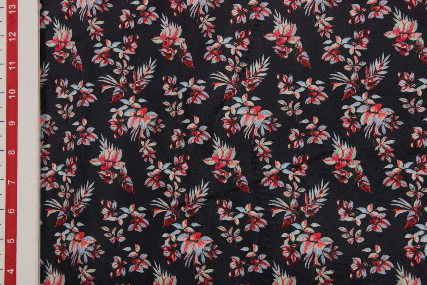 Black Printed Velvet Fabric