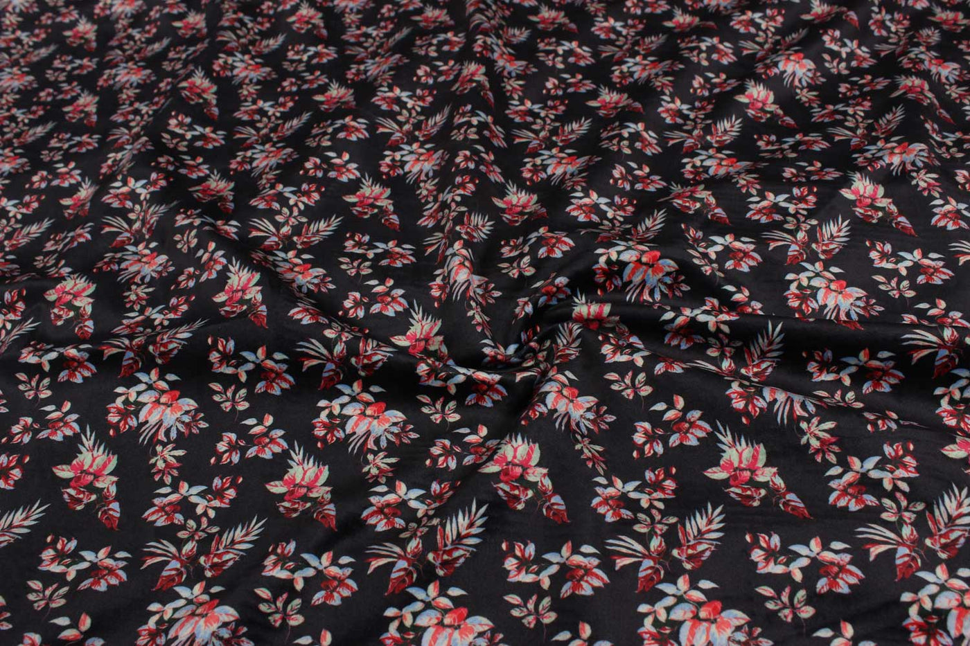 Black Printed Velvet Fabric