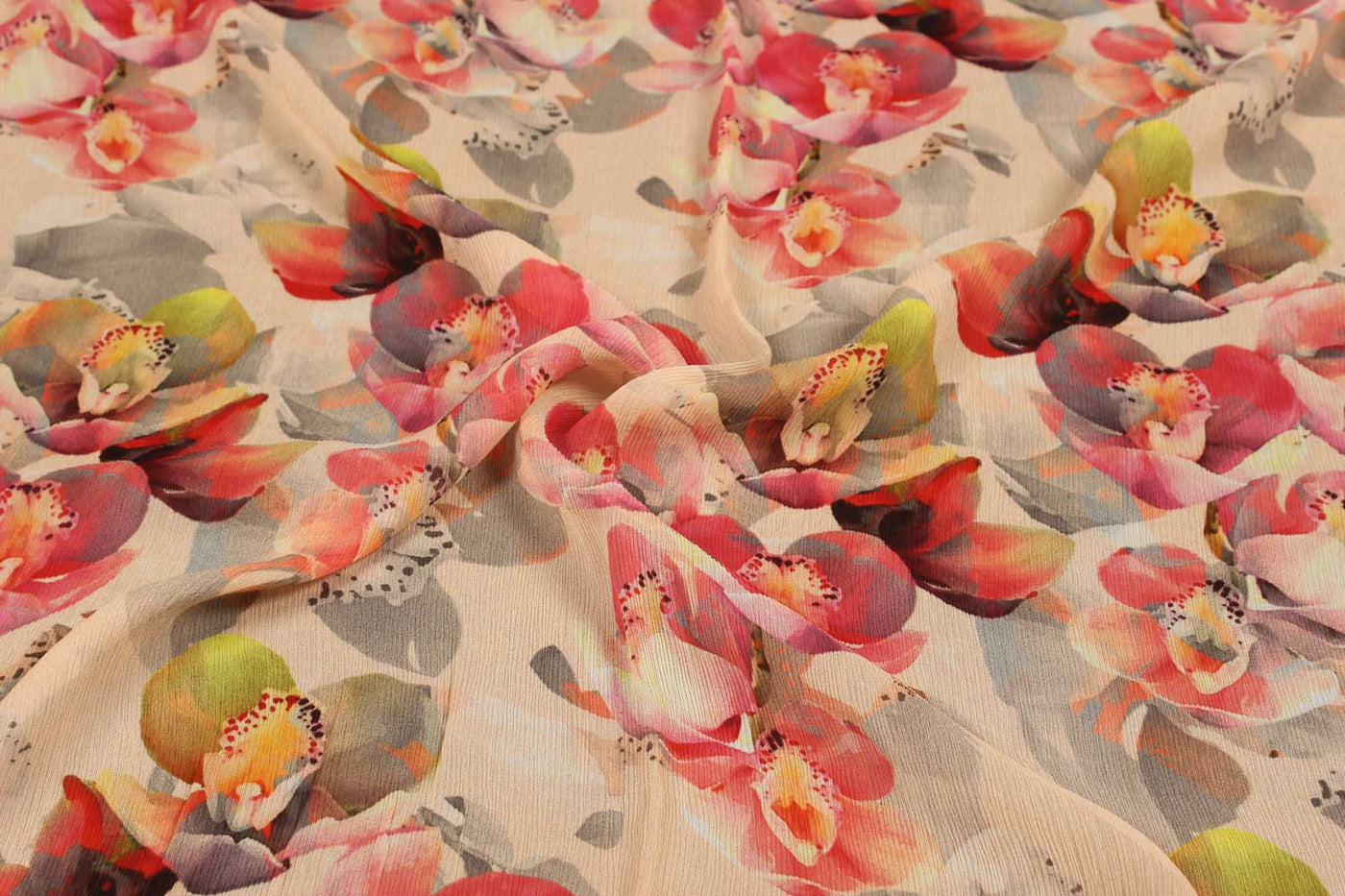 Multicolour Printed Chiffon Fabric