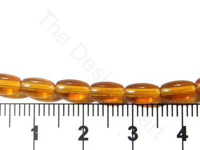 Golden Oval Pressed Glass Beads (1709210435618)