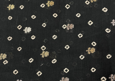 Black Traditional Chenia Silk Zari Fabric