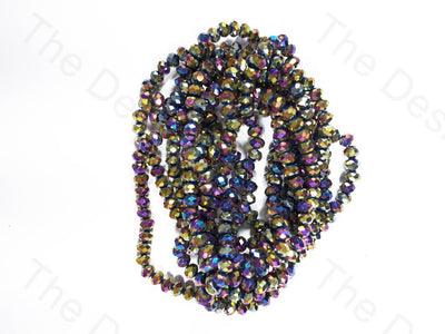 Rainbow Metallic Rondelle Faceted Crystal Beads | The Design Cart (3669241233442)