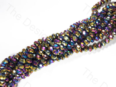 Rainbow Metallic Rondelle Faceted Crystal Beads | The Design Cart (3669241233442)