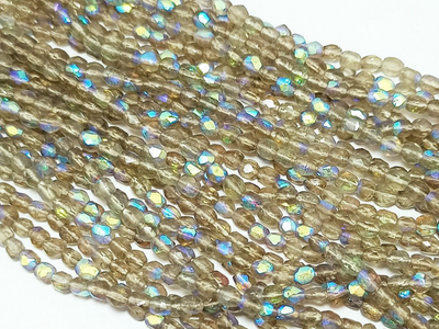 Rainbow Spherical Faceted Crystal Glass Beads