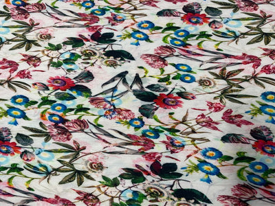 Multicolor Floral Corduroy Fabric