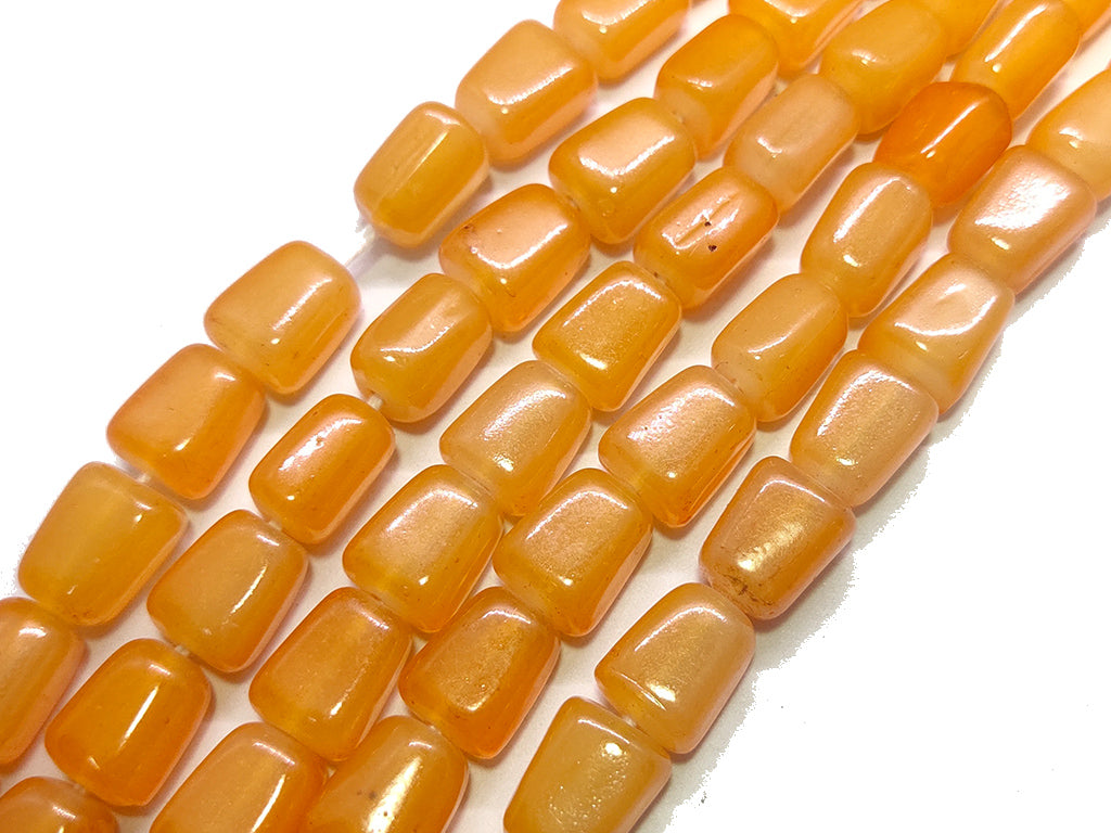 Pastal Orange Fire Polished Tumble Glass Beads