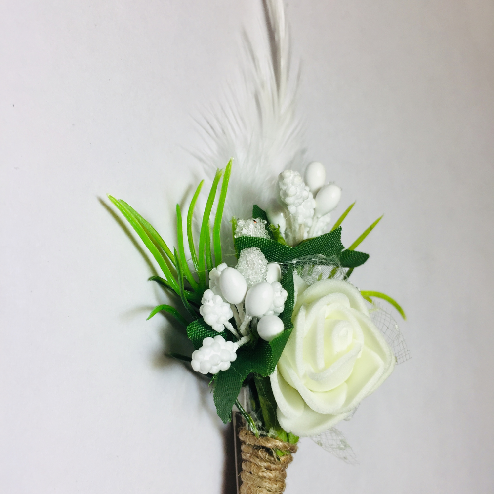 White Flower Designer Brooch