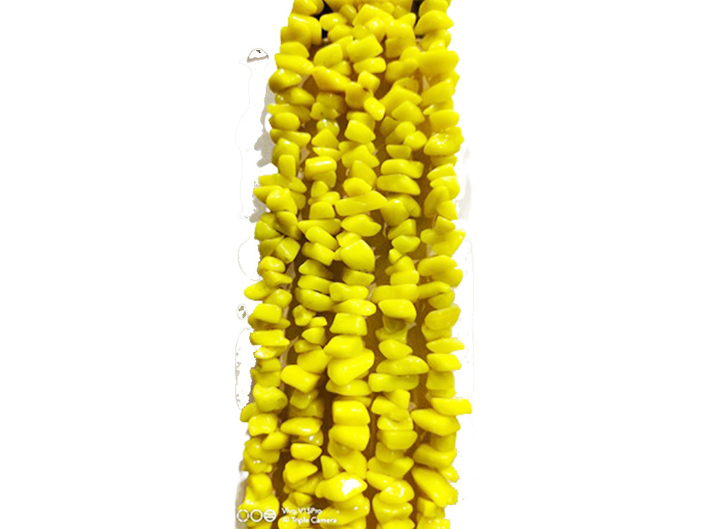 Yellow Uncut Glass Beads