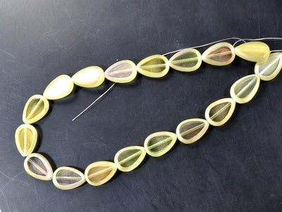 Light Yellow Leaf Glass Pearls | The Design Cart (3785180250146)