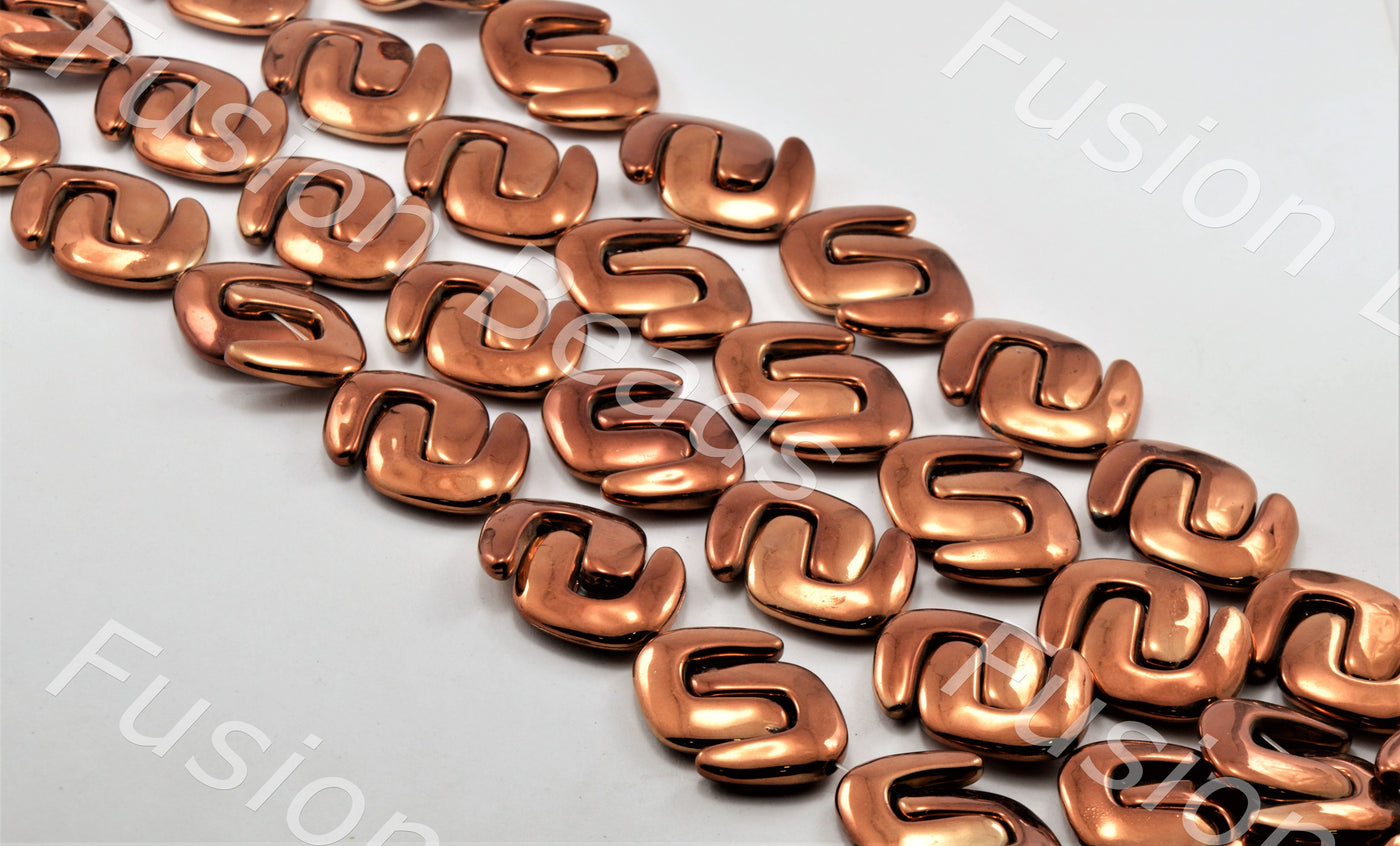 Copper Metallic 'C' Shaped Plastic Stone (11469580371)