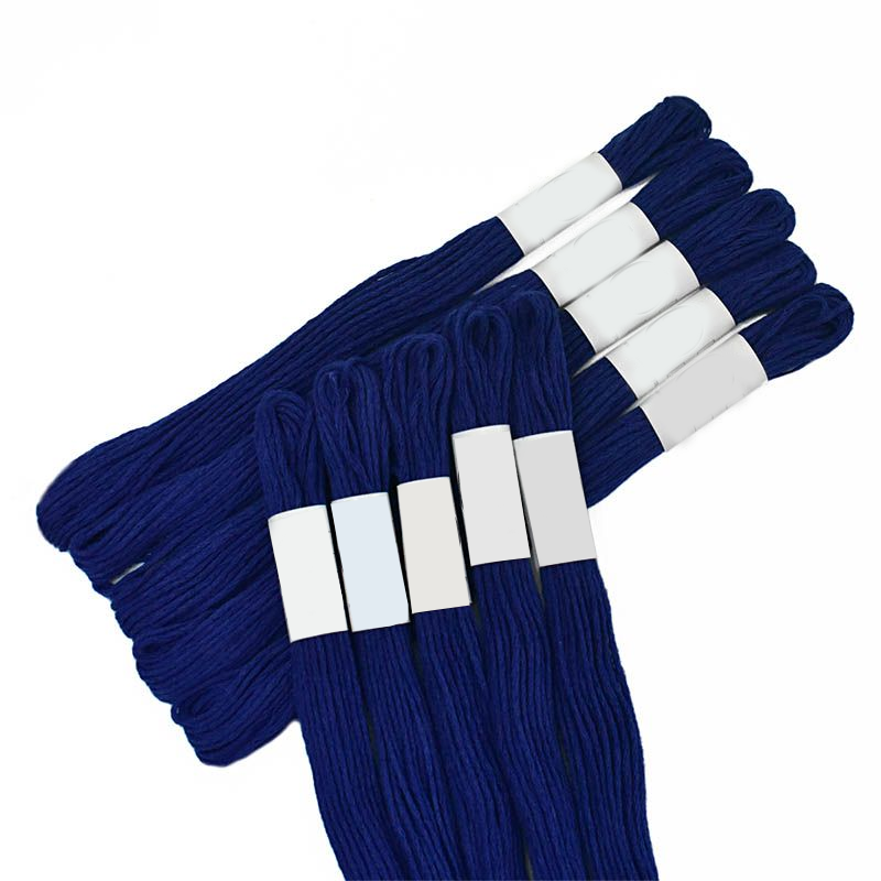 royalbluecolorhandembroiderystrandedcottonthreads