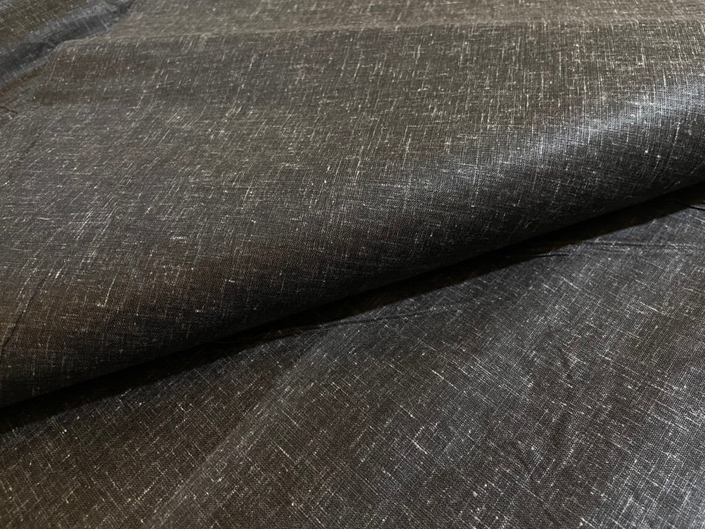 Black Plain Cotton Linen Fabric