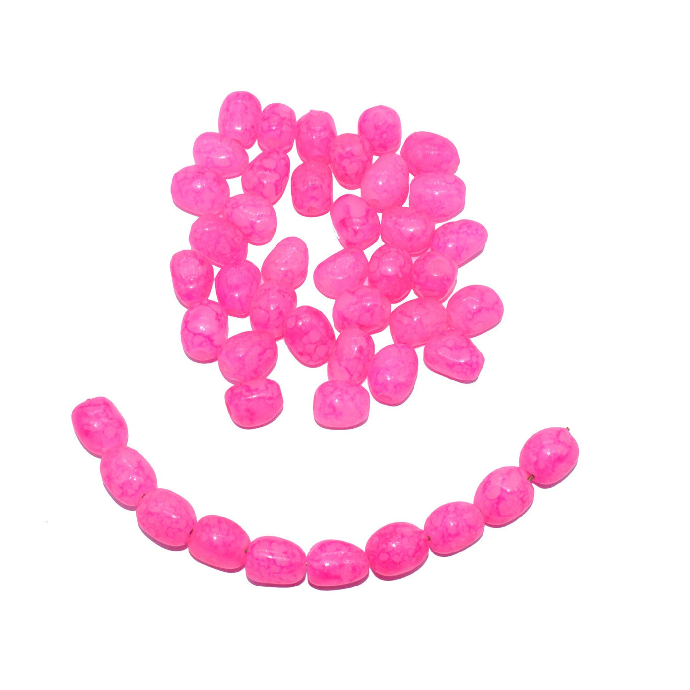 Pink Textured Tumble Painted Glass Beads