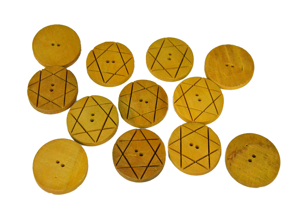 Geometrical Star 2 Hole Wooden Buttons