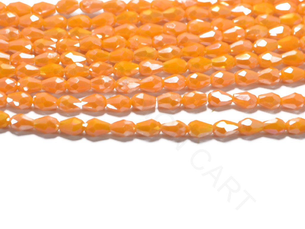 Lustrous Light Orange Opaque Drop / Briolette Crystal Beads | The Design Cart (4079157280802)