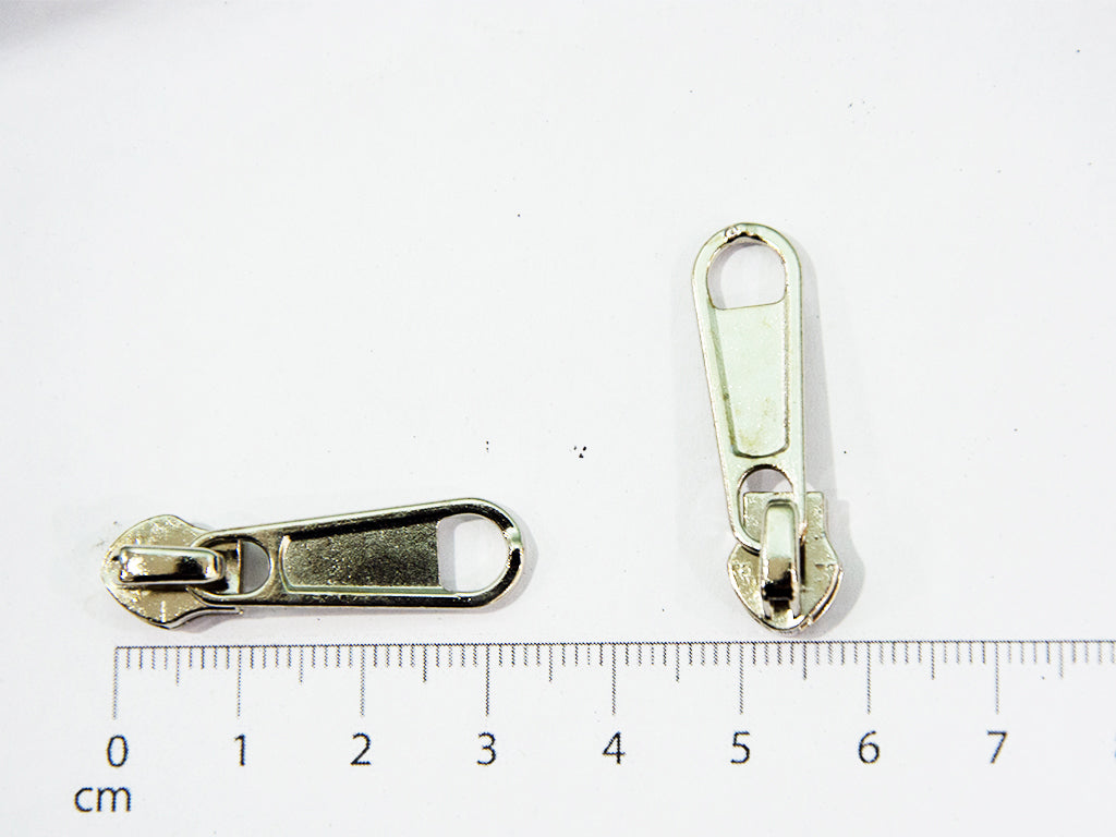 Silver Nickel Metal Zipper Sliders / Pull Tabs