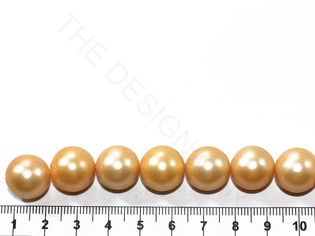 Golden Round Shell Pearls (12 mm) | The Design Cart (3785193652258)