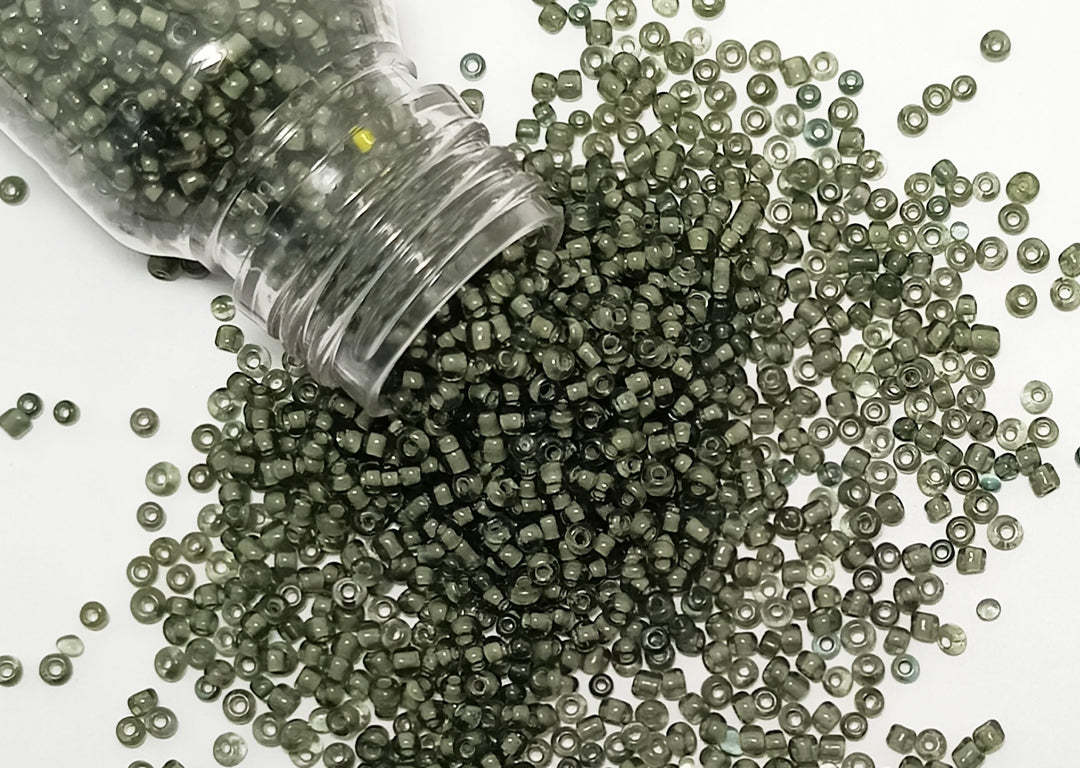 Olive Green Inside Dyed Round Rocailles Glass Seed Beads