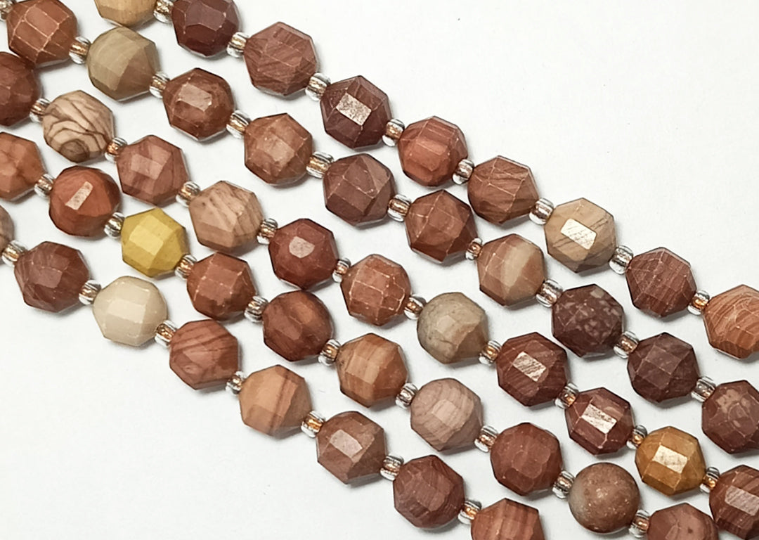 Tan Brown Quartz Stone Octagonal Beads